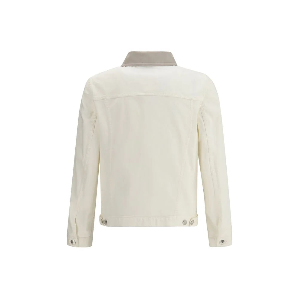 Brunello Cucinelli White Cotton Denim Jacket