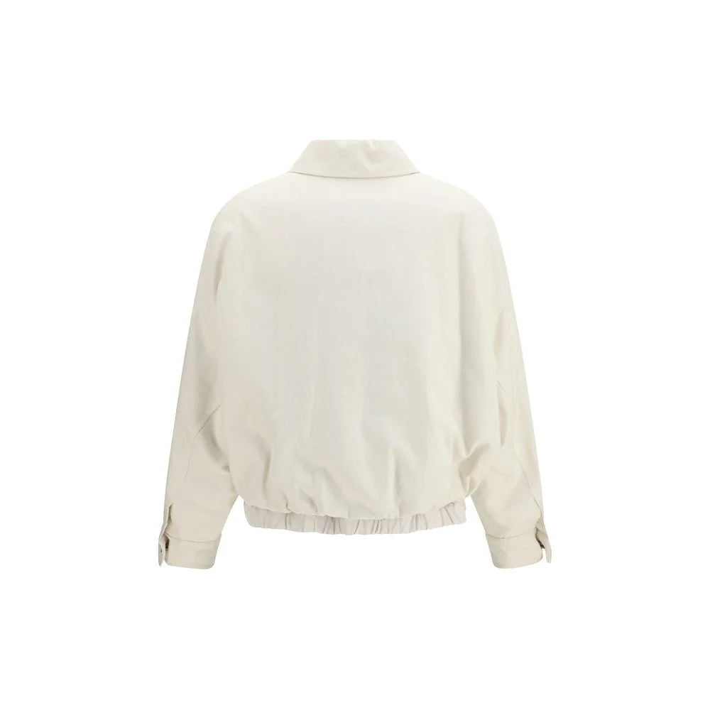 Brunello Cucinelli White Cotton Denim Jacket
