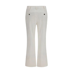 Brunello Cucinelli White Cotton Flared Pants
