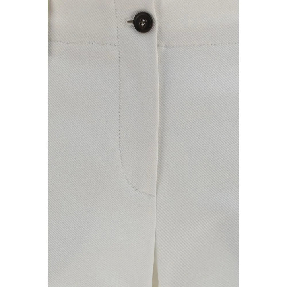 Brunello Cucinelli White Cotton Flared Pants