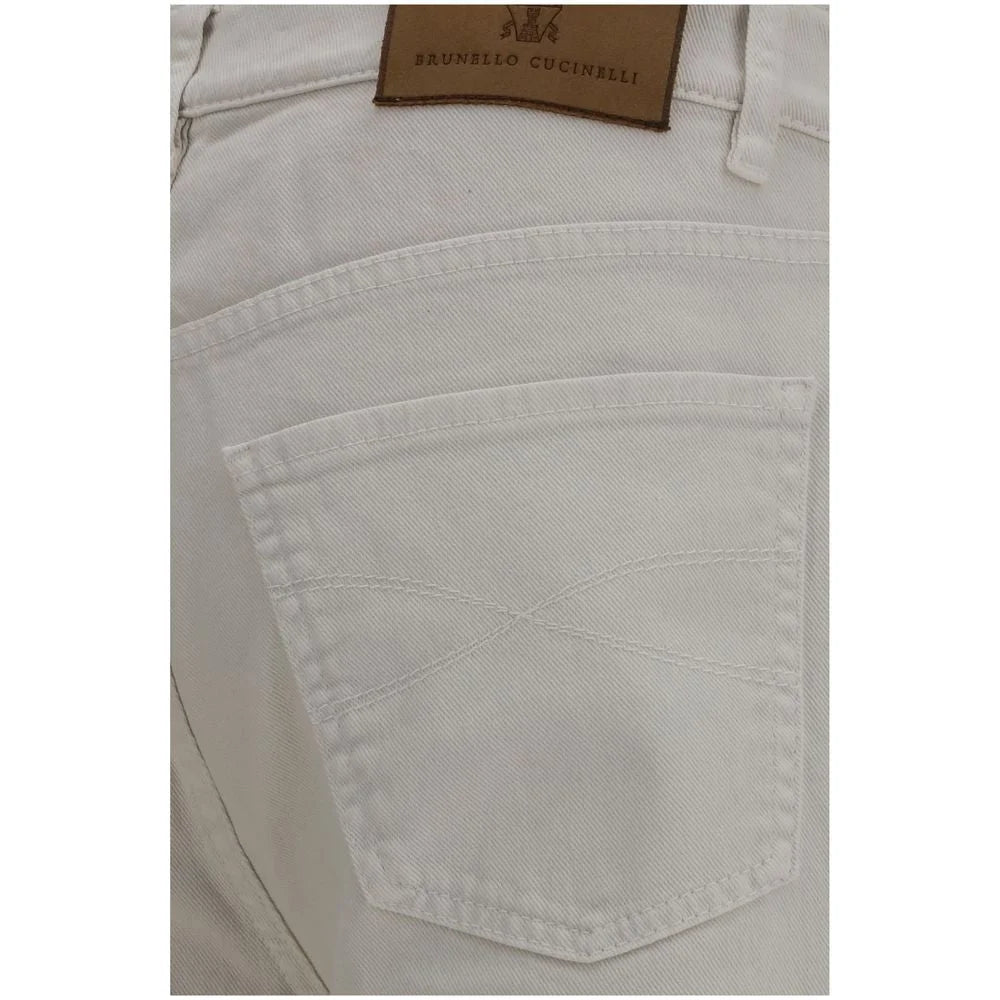 Brunello Cucinelli White Cotton Jeans Denim