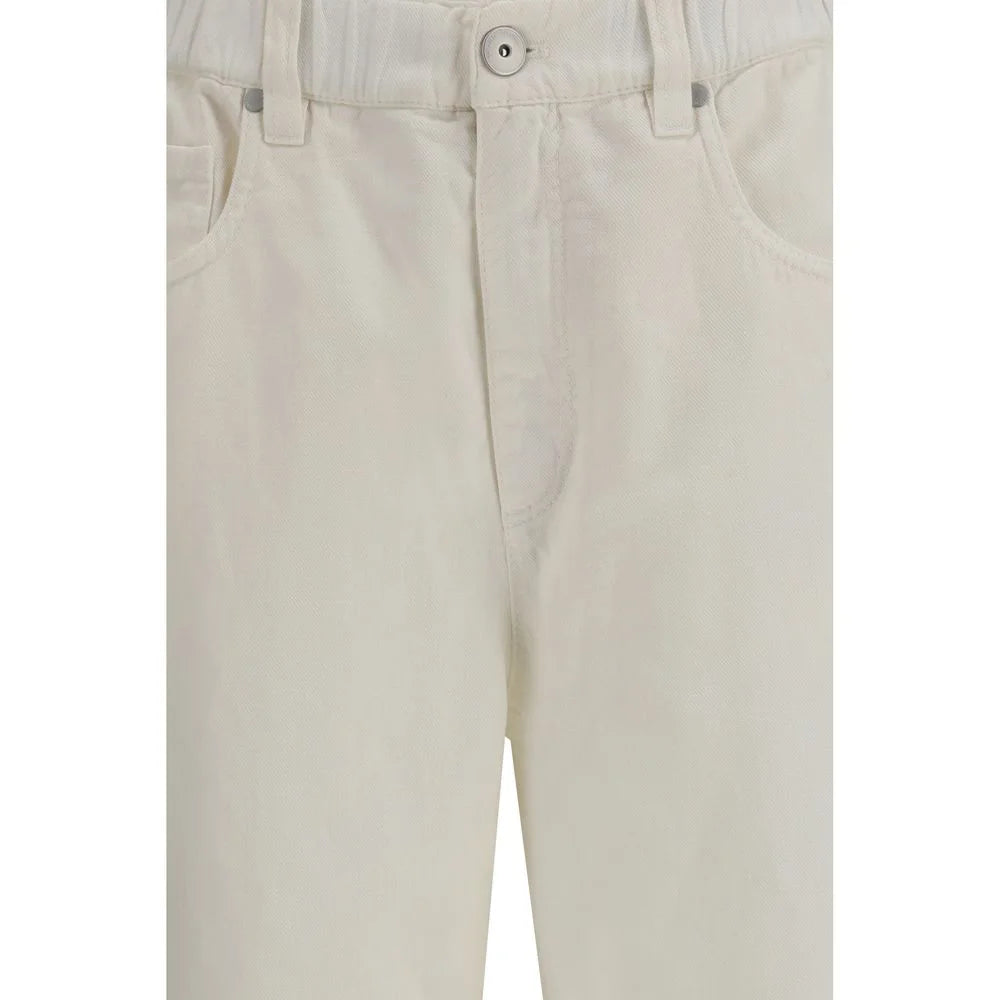 Brunello Cucinelli White Cotton Jeans Denim