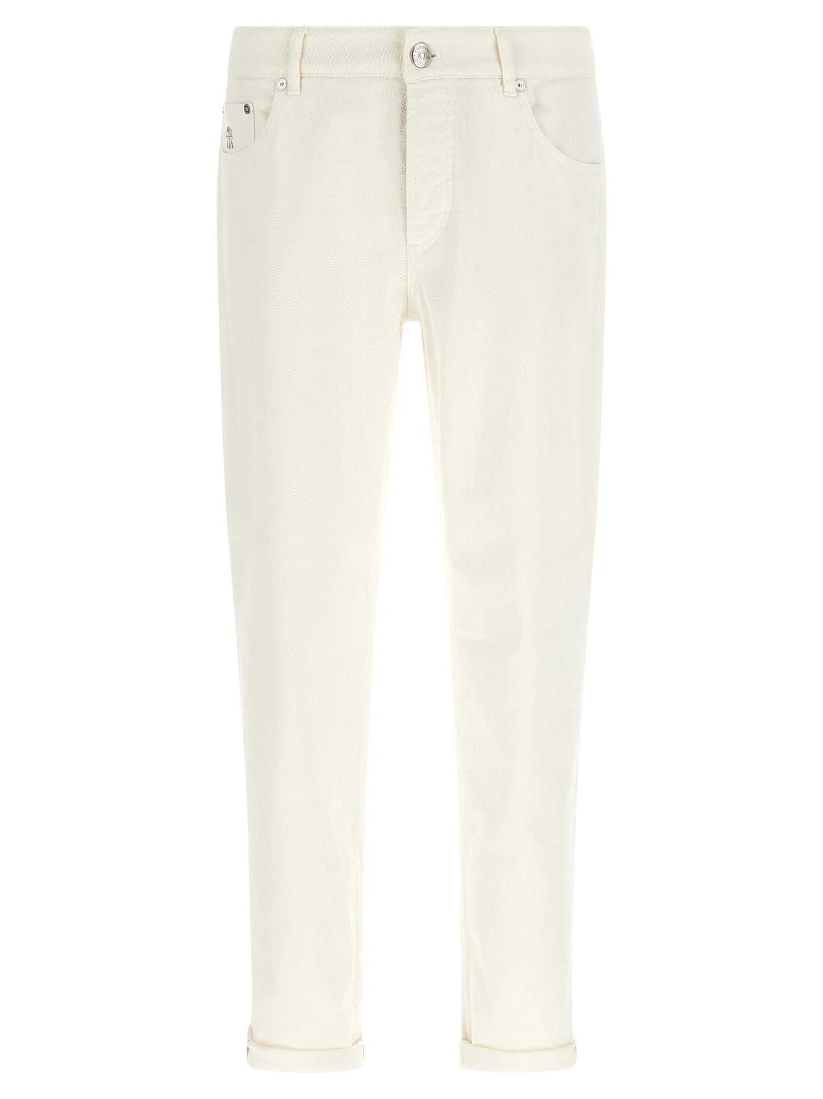 Brunello Cucinelli White Cotton Jeans Denim