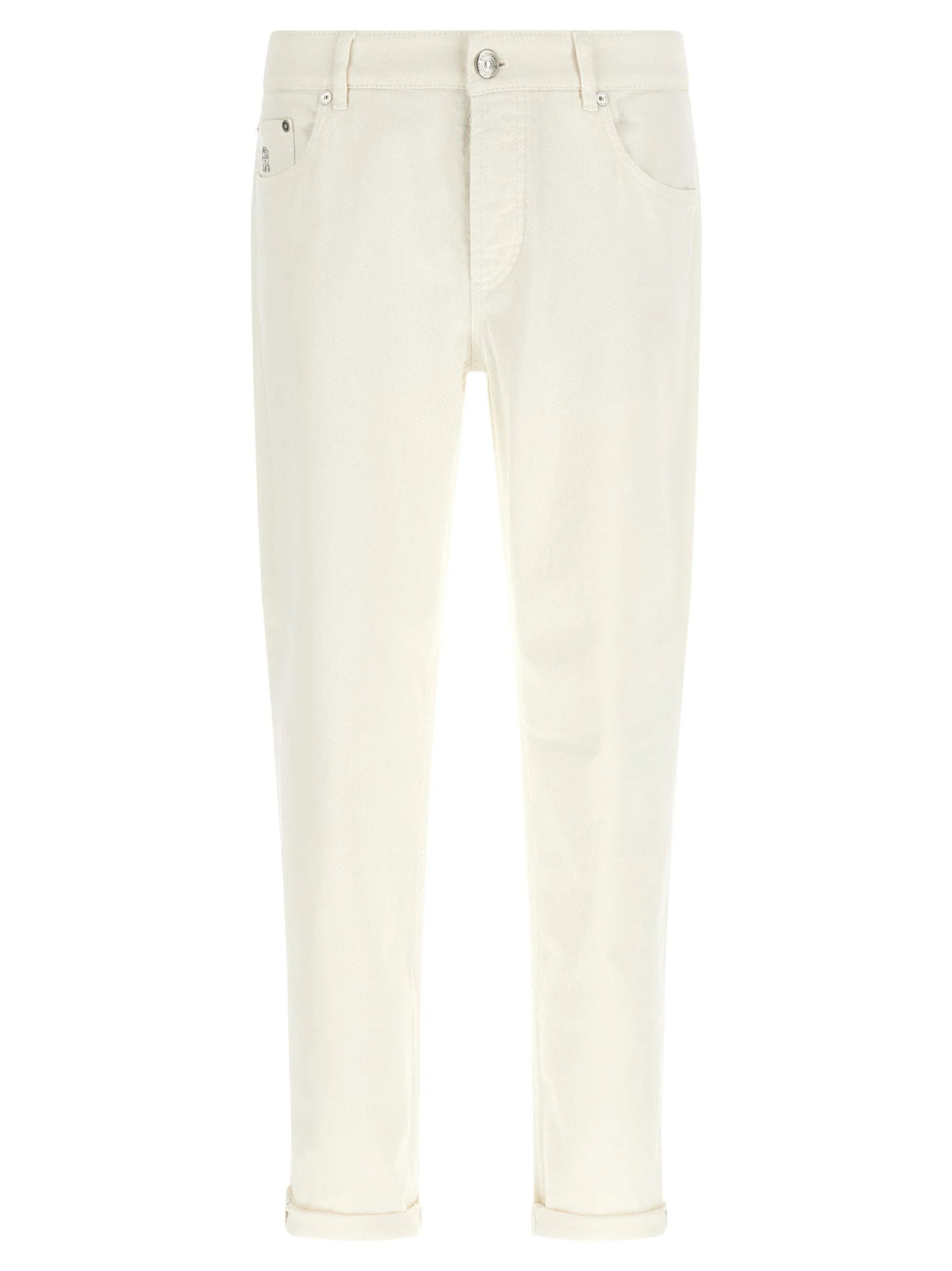 Brunello Cucinelli White Cotton Jeans Denim