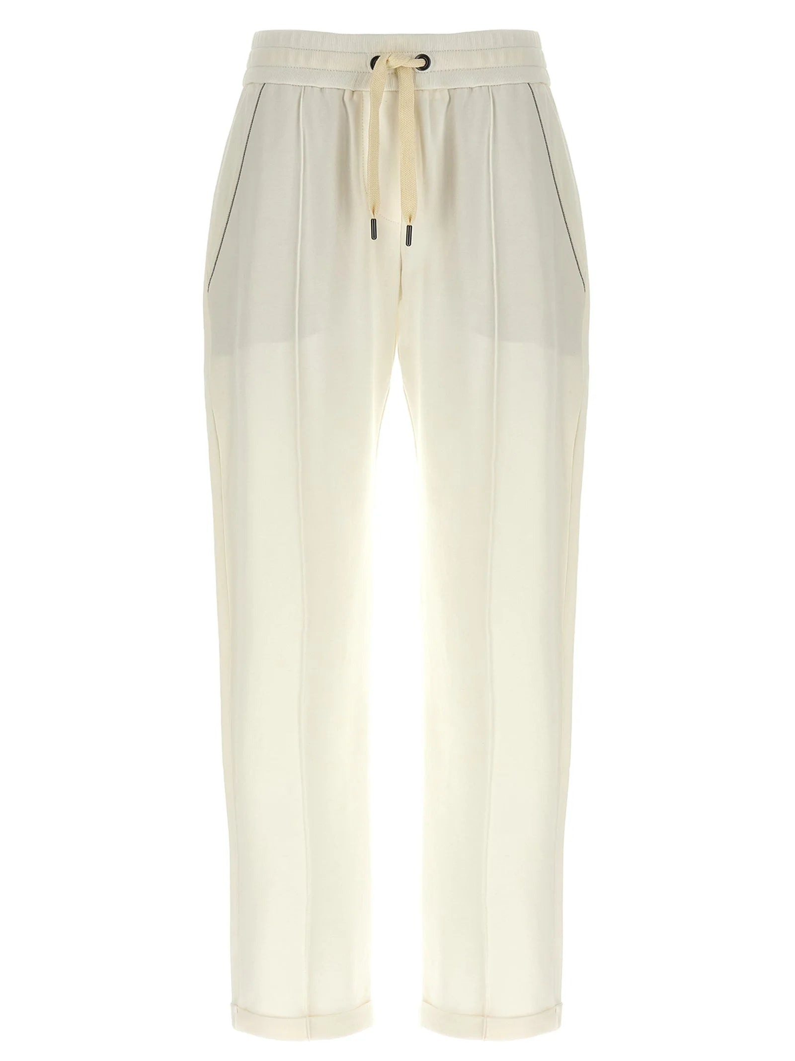 Brunello Cucinelli White Cotton Joggers (Workout Pants)