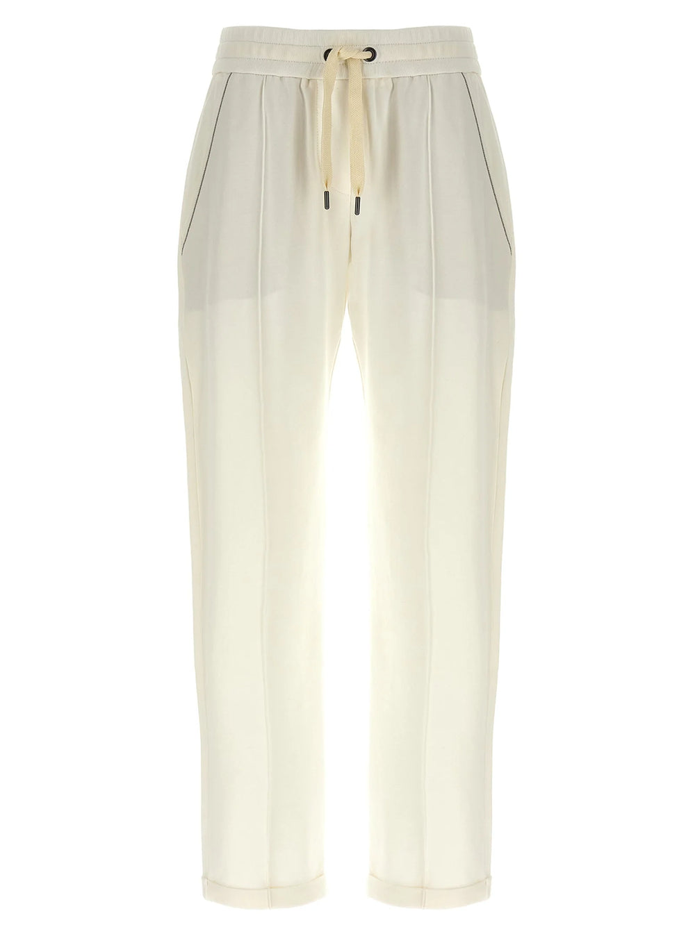 Brunello Cucinelli White Cotton Joggers (Workout Pants)