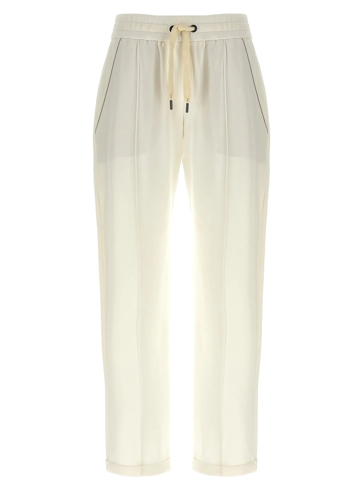 Brunello Cucinelli White Cotton Joggers (Workout Pants)