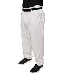 Brunello Cucinelli White Cotton Men Dress Tapered Pants - 64 - Trousers