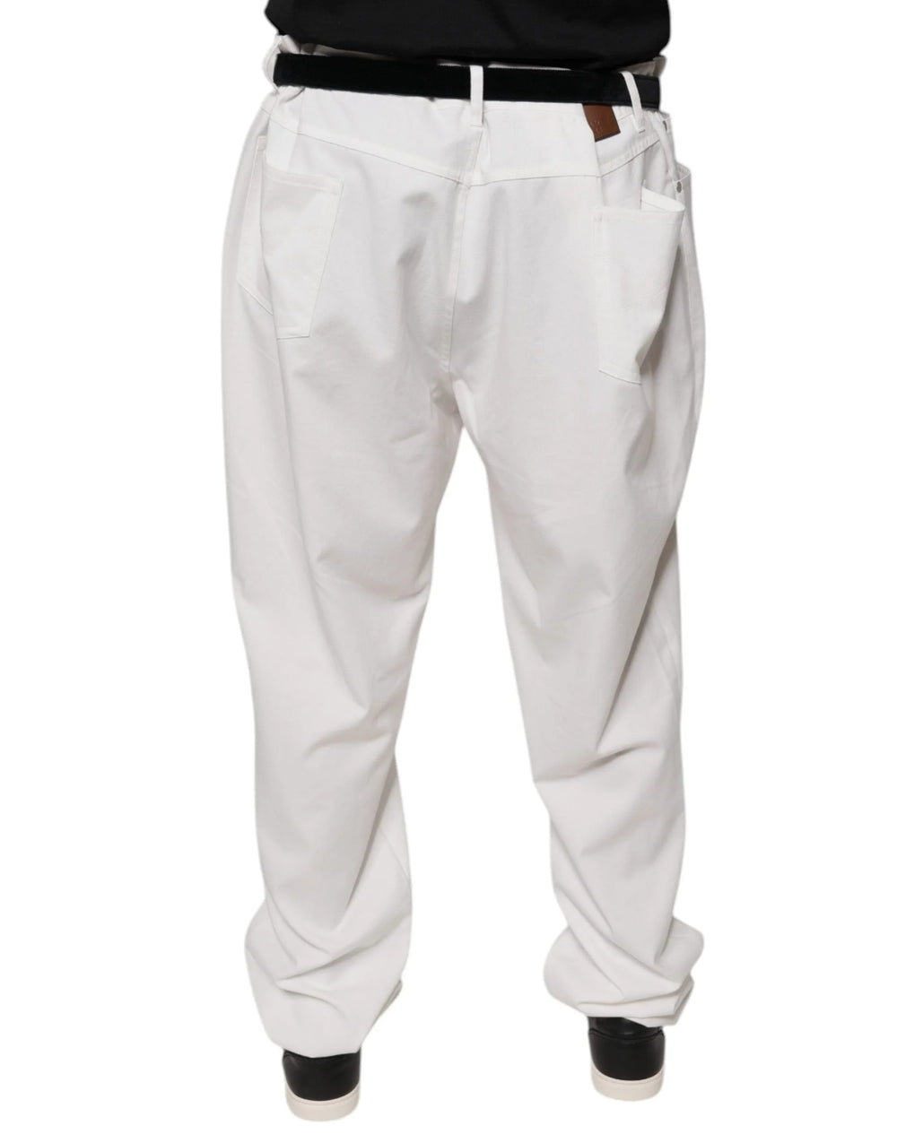 Brunello Cucinelli White Cotton Men Dress Tapered Pants - 64 - Trousers
