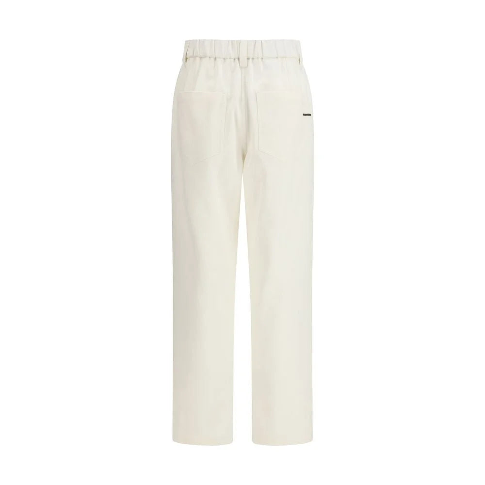 Brunello Cucinelli White Cotton Pants - IT46|XL