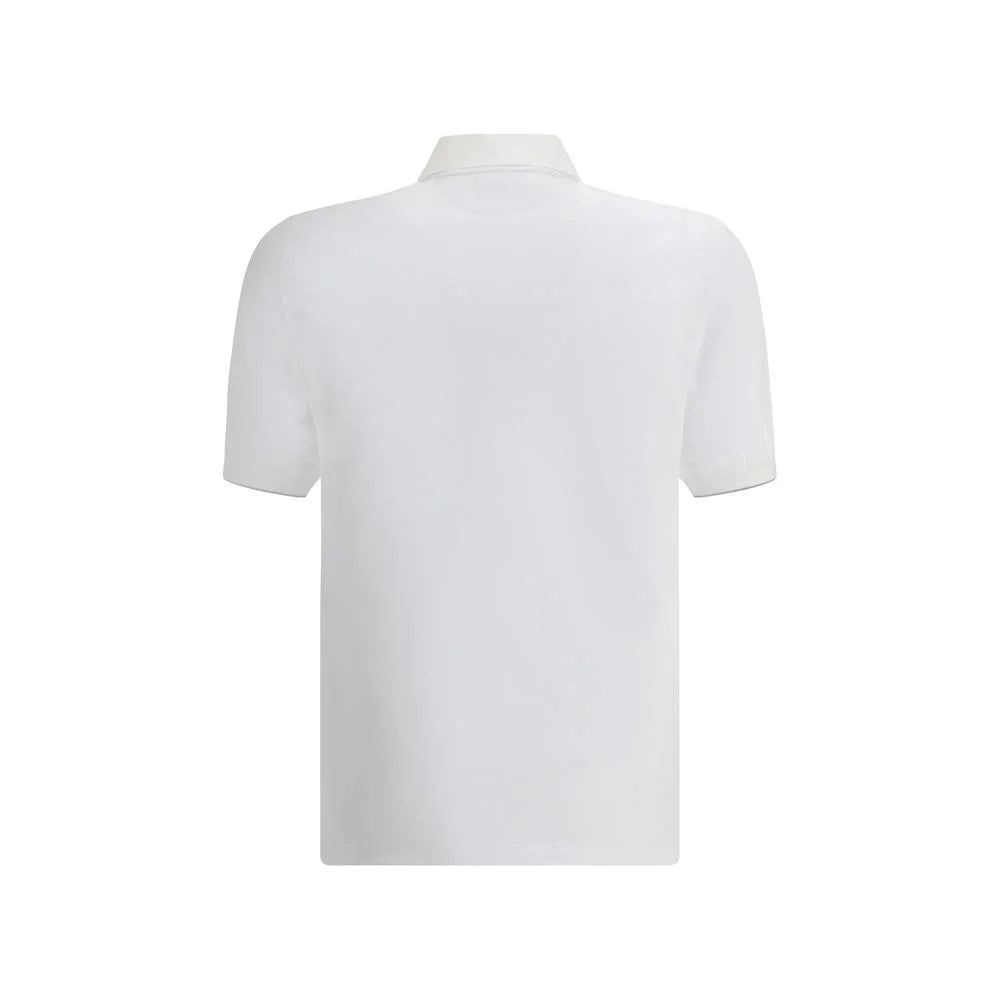 Brunello Cucinelli White Cotton Polo Shirt - 3XL
