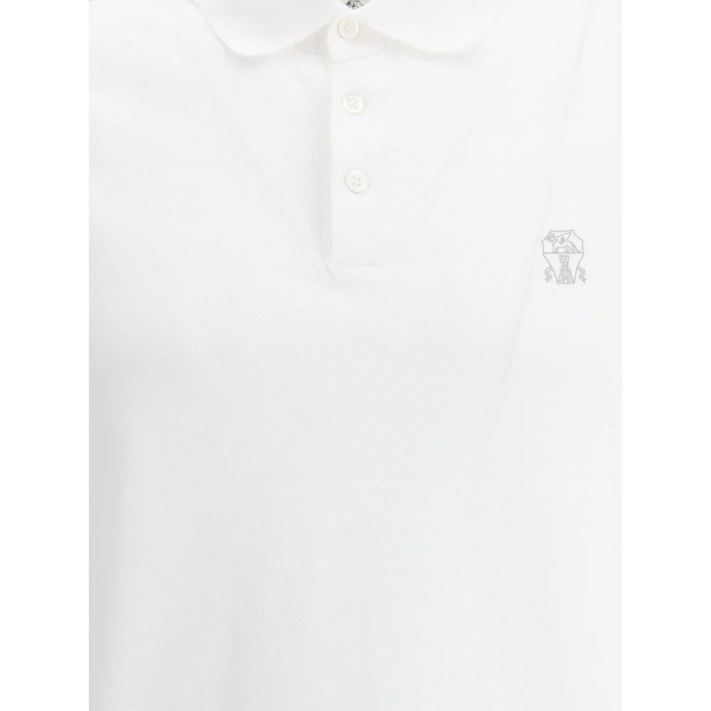 Brunello Cucinelli White Cotton Polo Shirt - 3XL