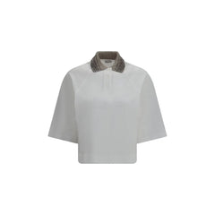 Brunello Cucinelli White Cotton Polo Shirt