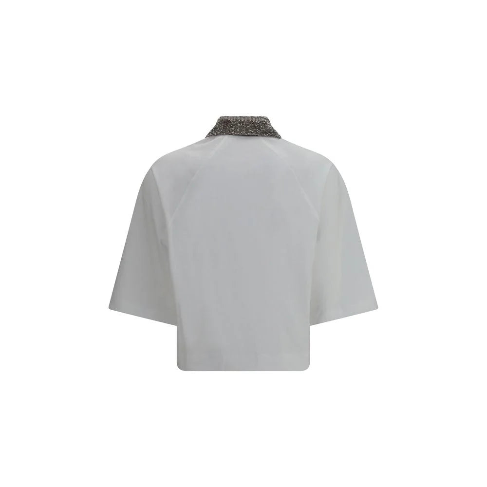 Brunello Cucinelli White Cotton Polo Shirt
