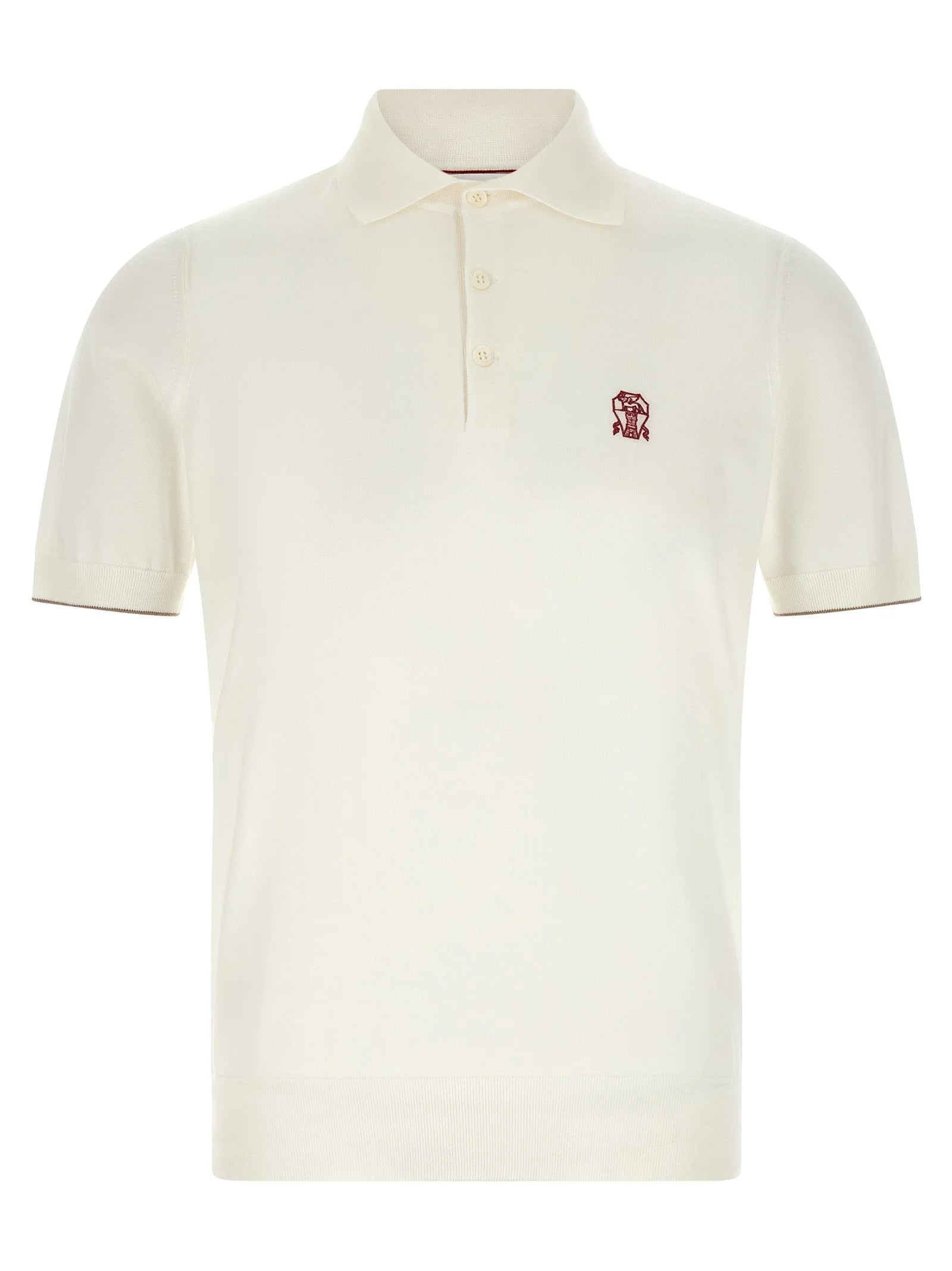 Brunello Cucinelli White Cotton Polo Shirt