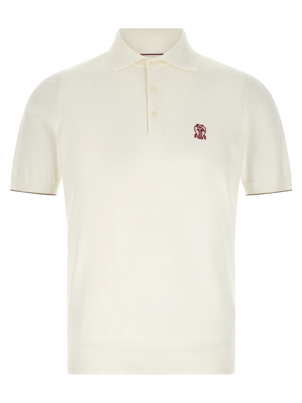 Brunello Cucinelli White Cotton Polo Shirt