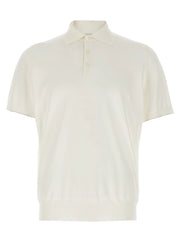Brunello Cucinelli White Cotton Polo Shirt