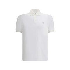 Brunello Cucinelli White Cotton Polo Shirt
