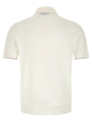 Brunello Cucinelli White Cotton Polo Shirt