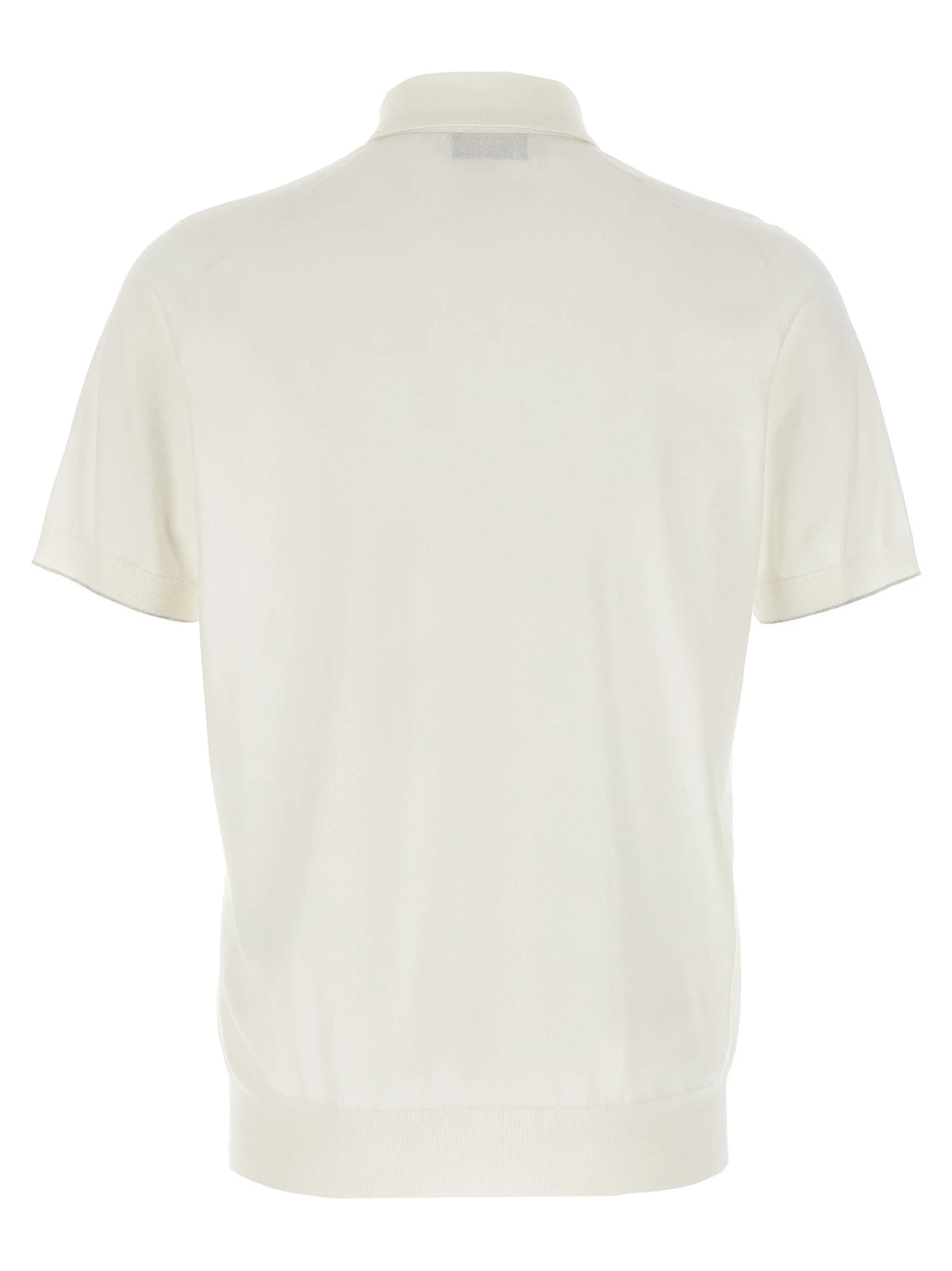 Brunello Cucinelli White Cotton Polo Shirt
