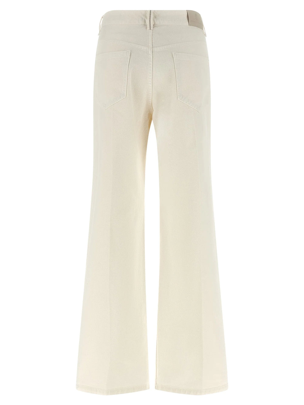 Brunello Cucinelli White Cotton Relaxed Fit Jeans