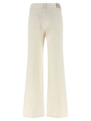 Brunello Cucinelli White Cotton Relaxed Fit Jeans