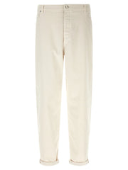 Brunello Cucinelli White Cotton Relaxed Fit Jeans