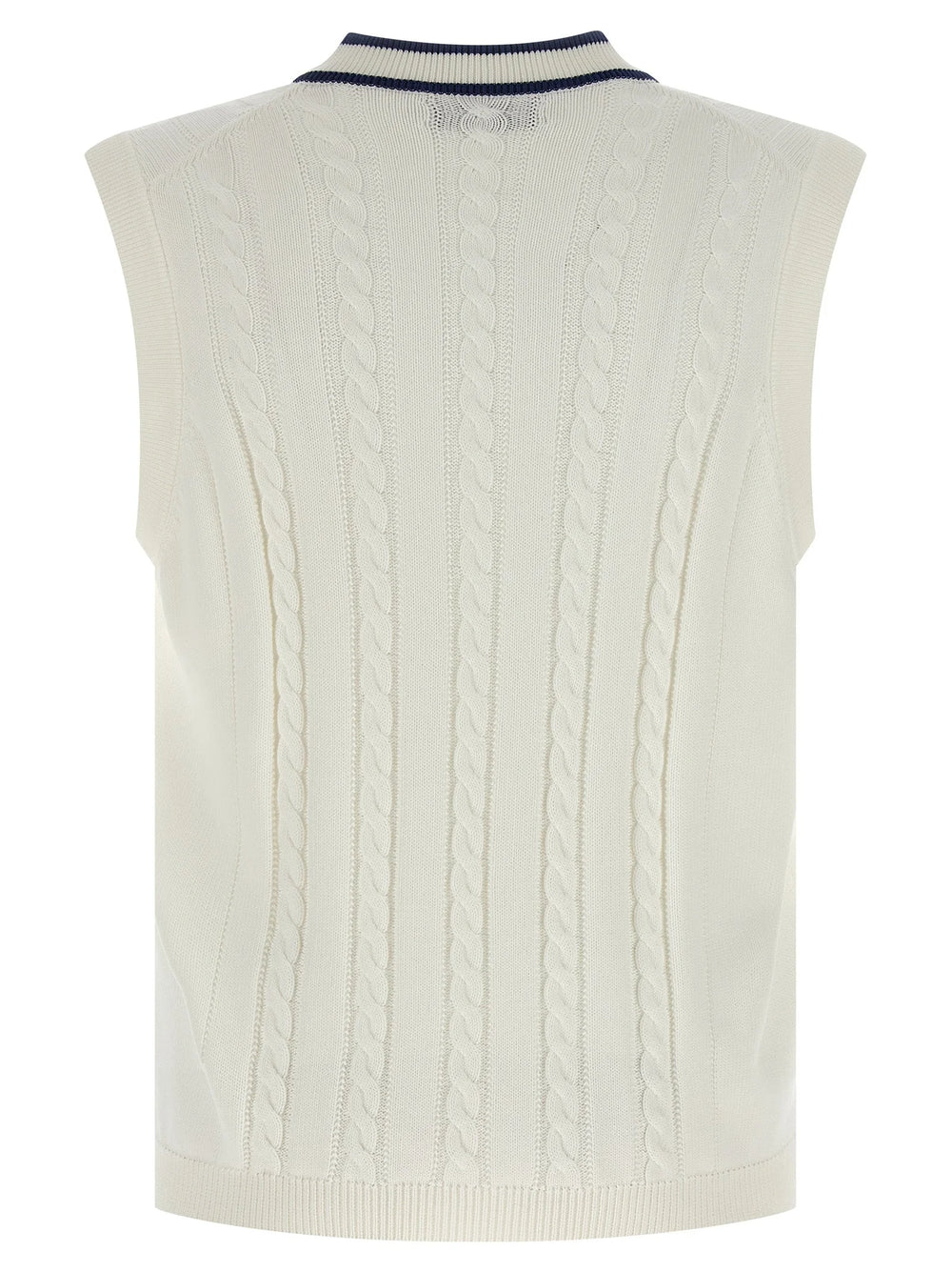 Brunello Cucinelli White Cotton Sleeveles Sweater - L