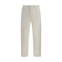 Brunello Cucinelli White Cotton Straight-Leg Jeans