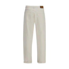 Brunello Cucinelli White Cotton Straight-Leg Jeans - IT50 | L