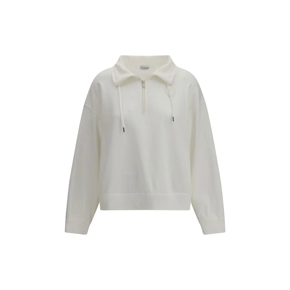 Brunello Cucinelli White Cotton Sweatshirt