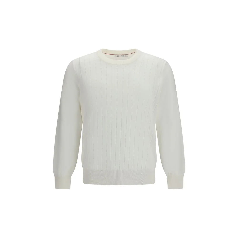 Brunello Cucinelli White Cotton Sweatshirt - IT52 | XL