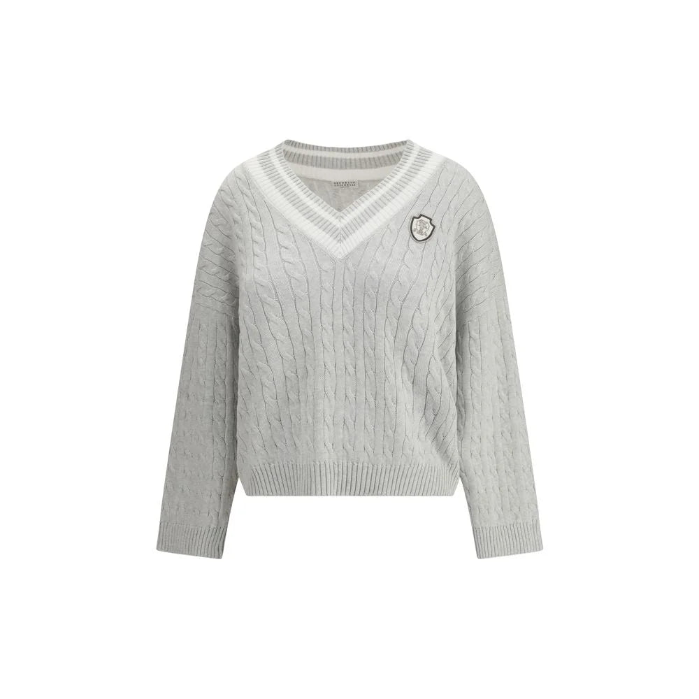 Brunello Cucinelli White Cotton Sweatshirt - L