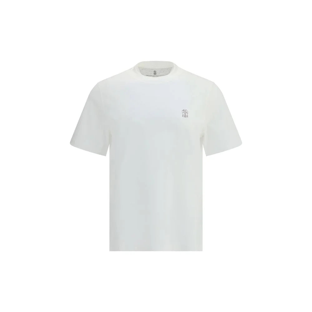 Brunello Cucinelli White Cotton T-Shirt - L