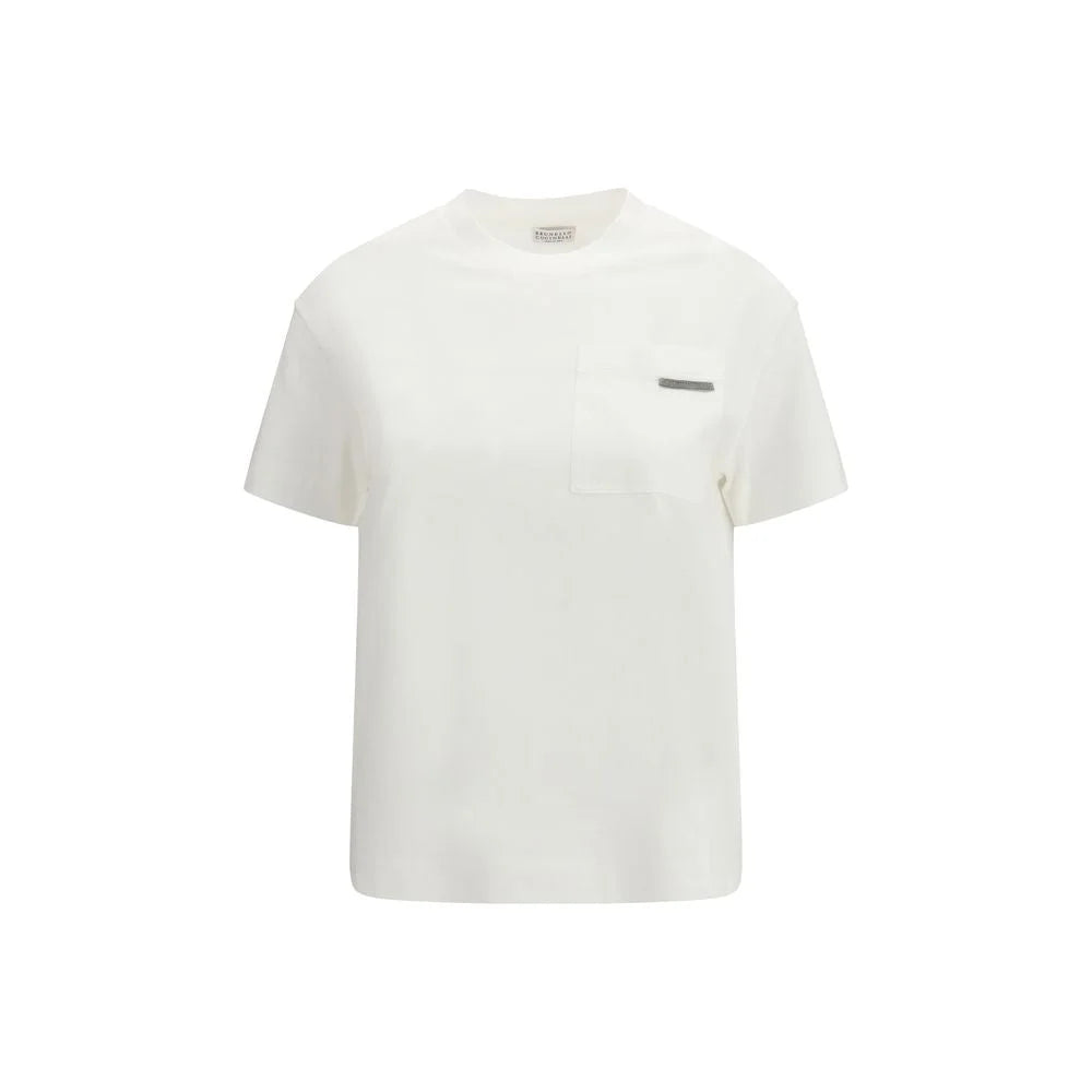 Brunello Cucinelli White Cotton T-Shirt - T-Shirts