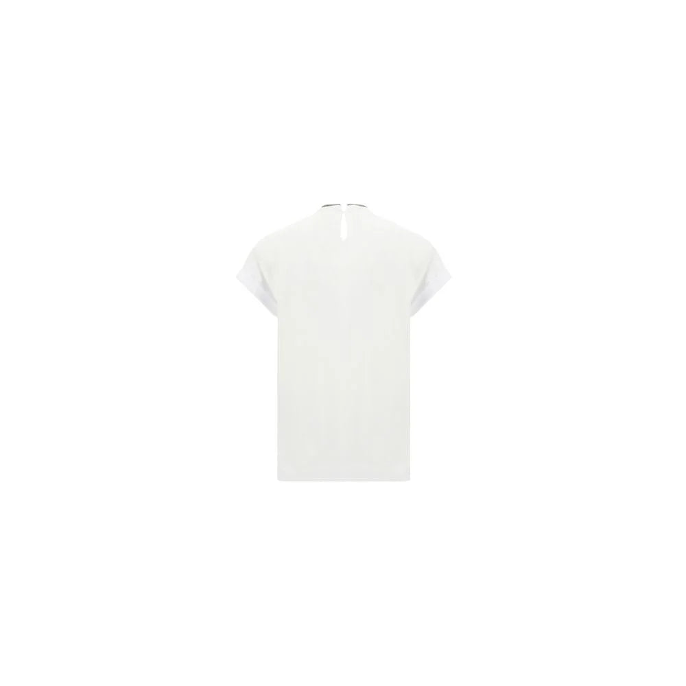 Brunello Cucinelli White Elastane T-Shirt