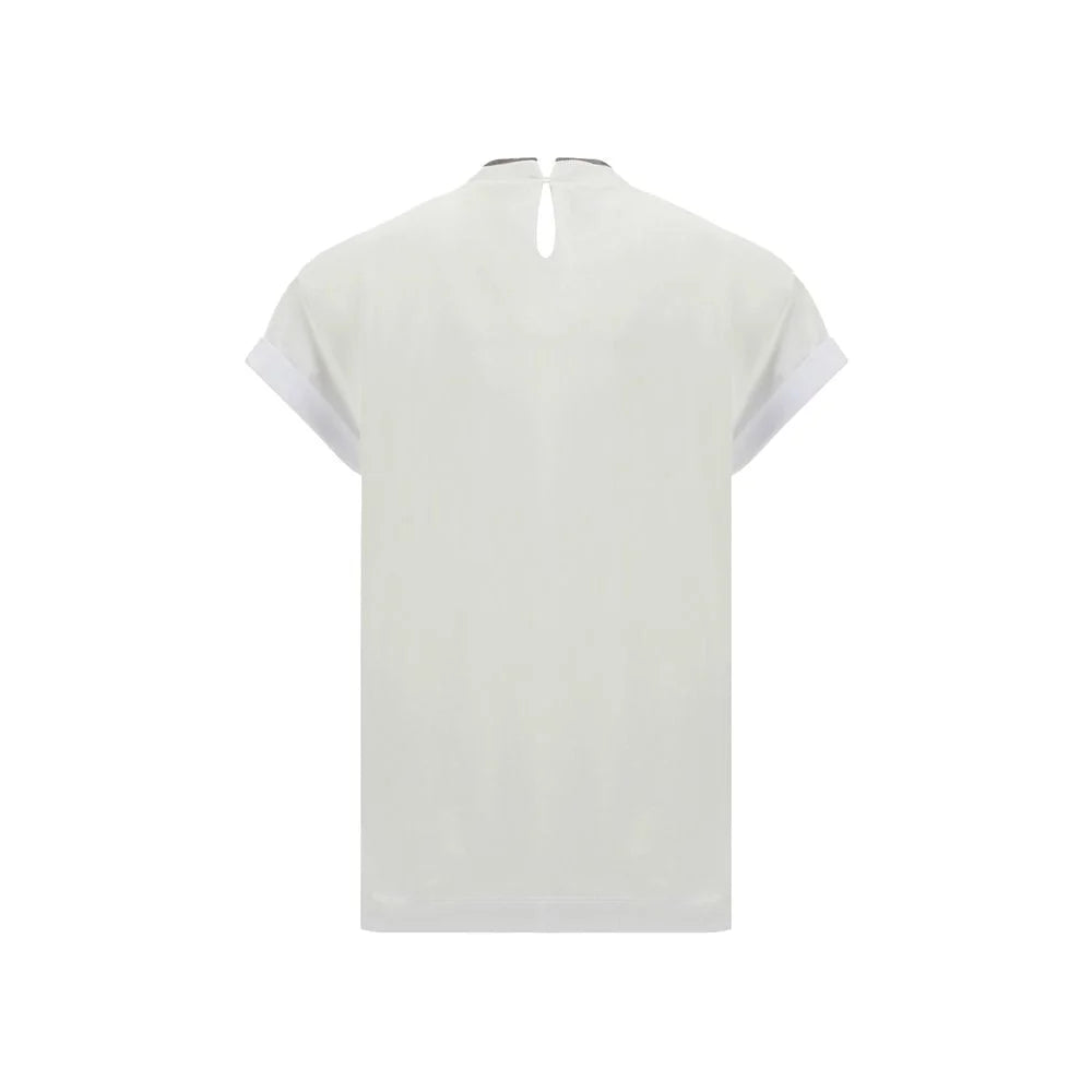Brunello Cucinelli White Elastane T-Shirt