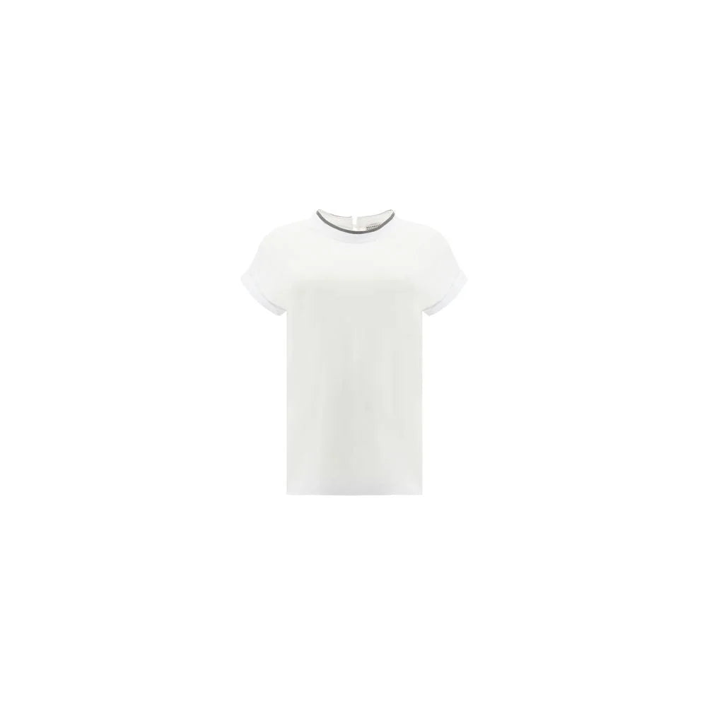 Brunello Cucinelli White Elastane T-Shirt