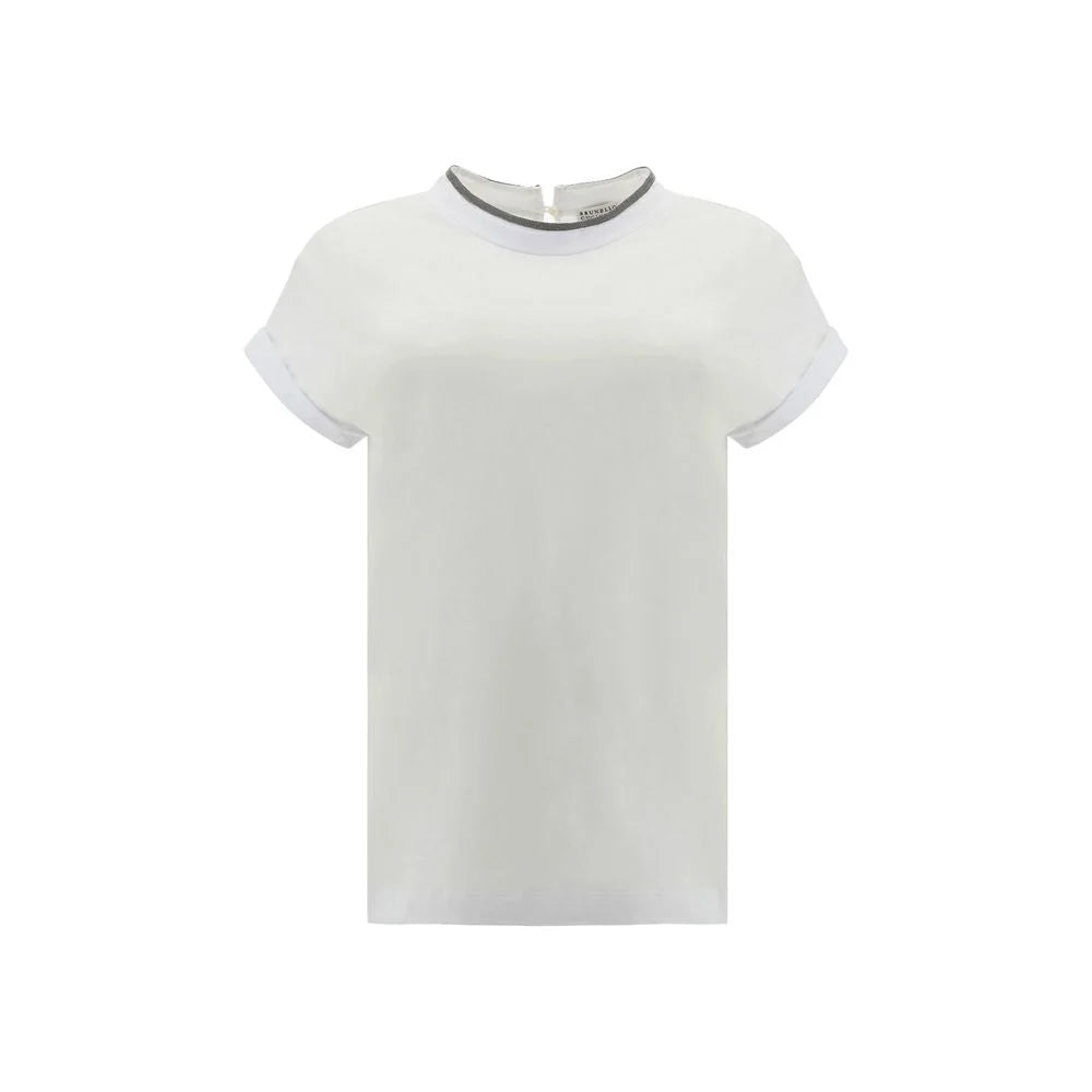 Brunello Cucinelli White Elastane T-Shirt