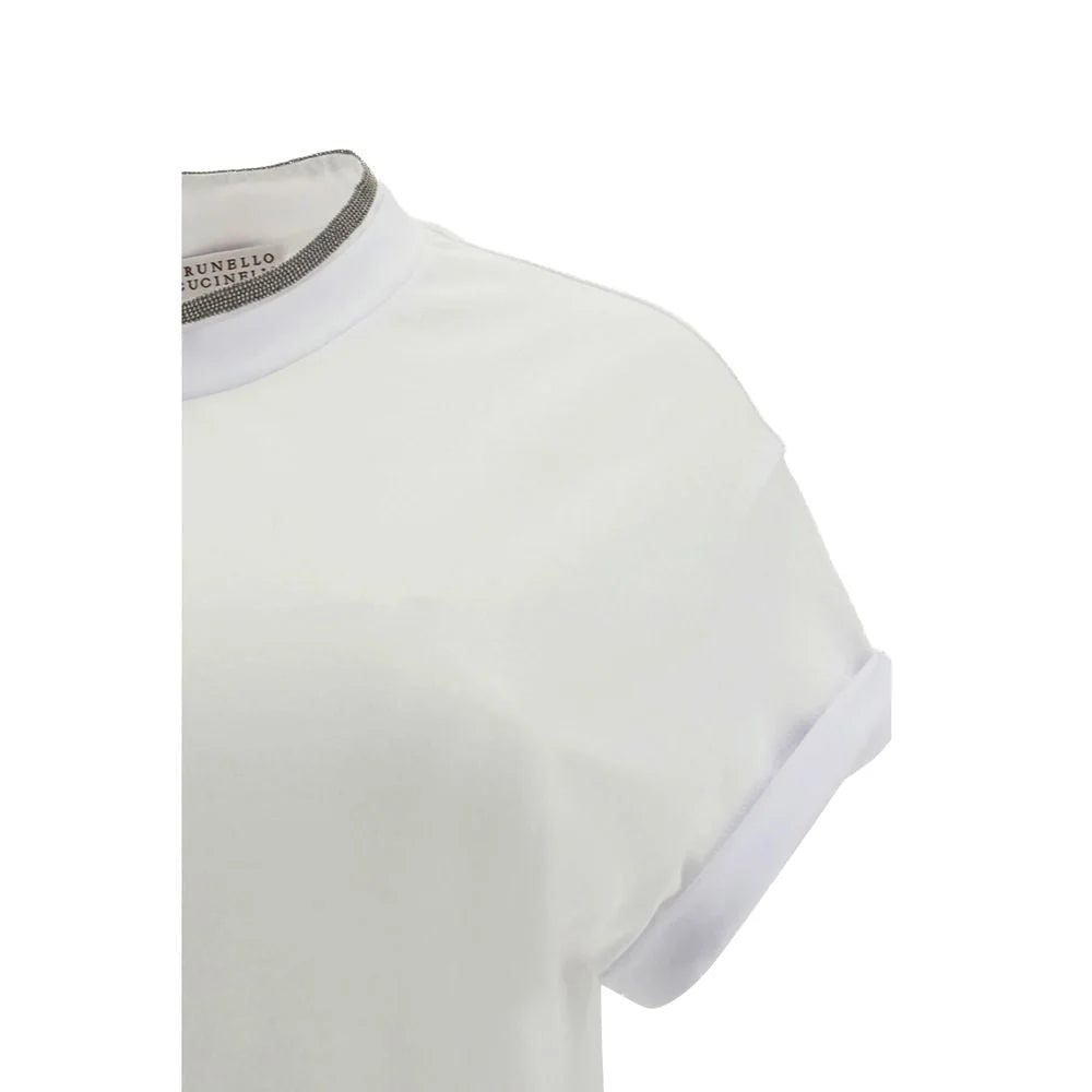 Brunello Cucinelli White Elastane T-Shirt