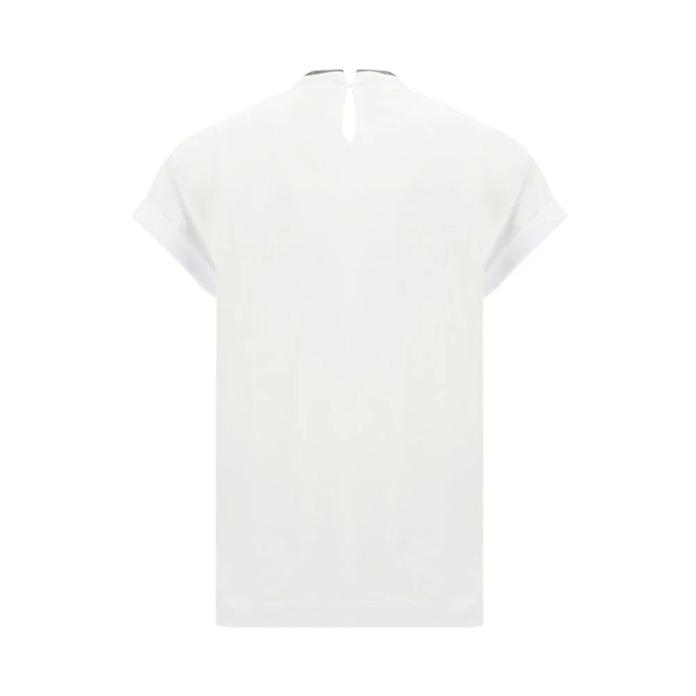 Brunello Cucinelli White Elastane T-Shirt