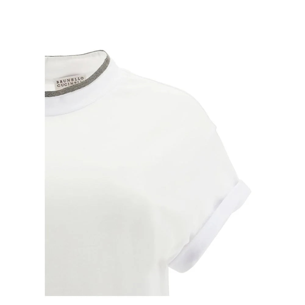 Brunello Cucinelli White Elastane T-Shirt
