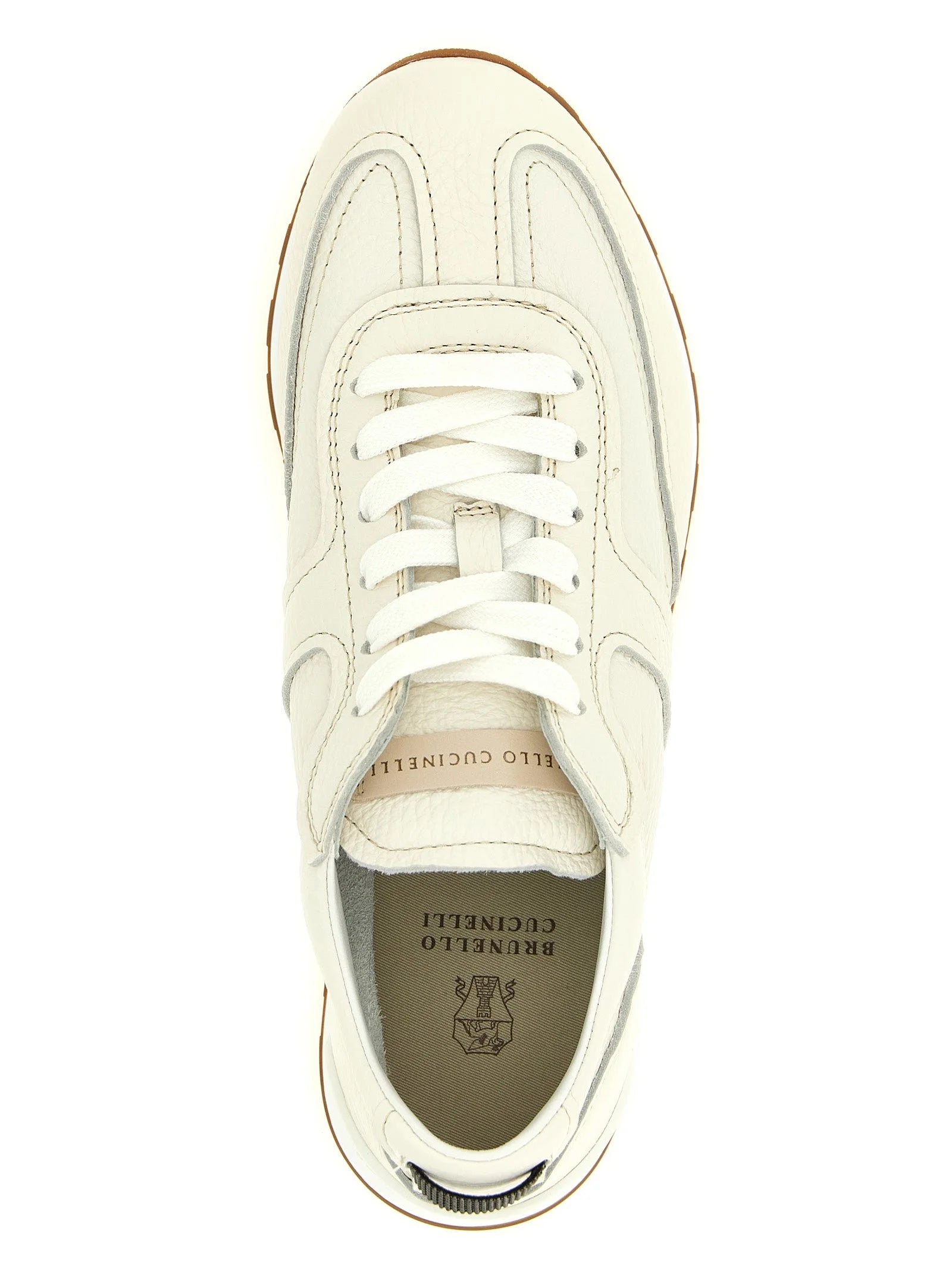 Brunello Cucinelli White Goatskin Athletic Sneakers - EU39/US9