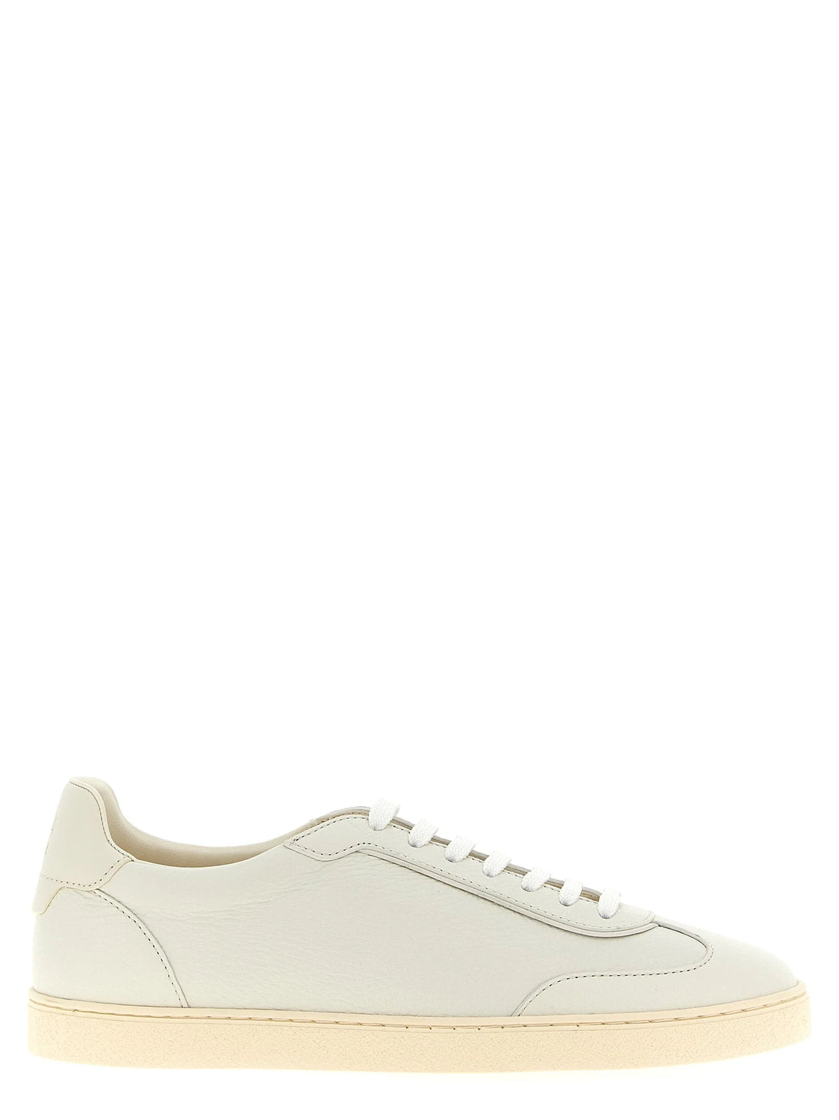 Brunello Cucinelli White Goatskin Low Top Sneakers