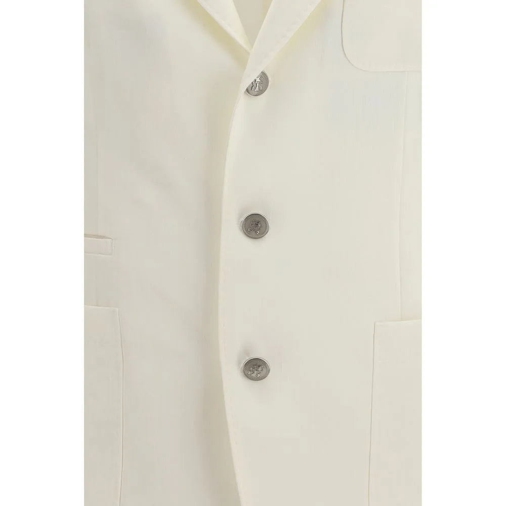 Brunello Cucinelli White Linen Blazer