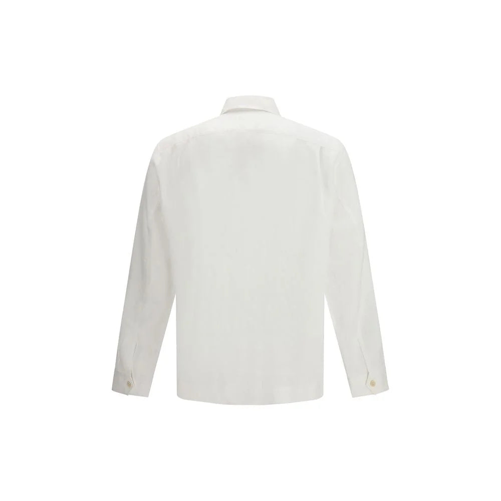 Brunello Cucinelli White Linen Dress Shirt
