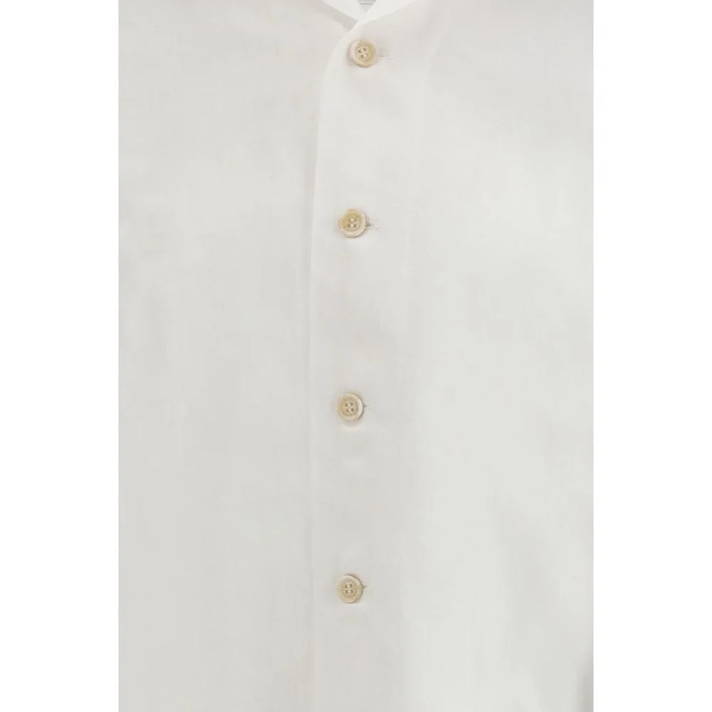 Brunello Cucinelli White Linen Dress Shirt