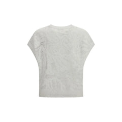 Brunello Cucinelli White Linen T-Shirt