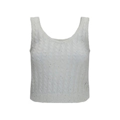 Brunello Cucinelli White Linen Tank Tops - XXS