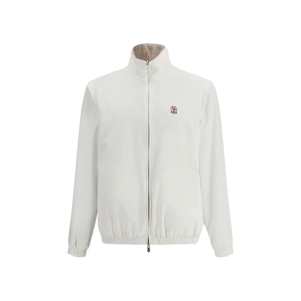 Brunello Cucinelli White Polyamide Full-Length Jacket